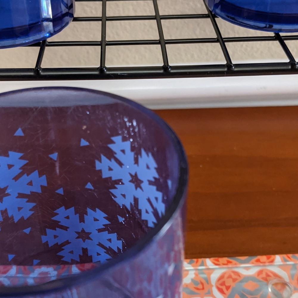 Snowflake Tupperware Preludio Tumbler Cups Blue Winter Set Acrylic Stack Vtg - Picture 6 of 8